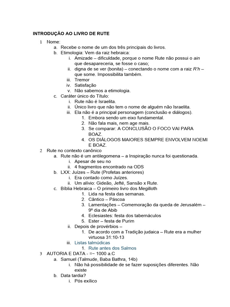 Introdução ao Livro de Rute | PDF | Livro de Ruth | Idioma hebreu