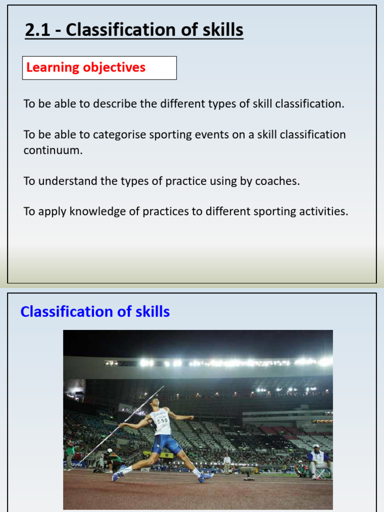 Skill Classification in Sports | PDF | Association Football | Thought