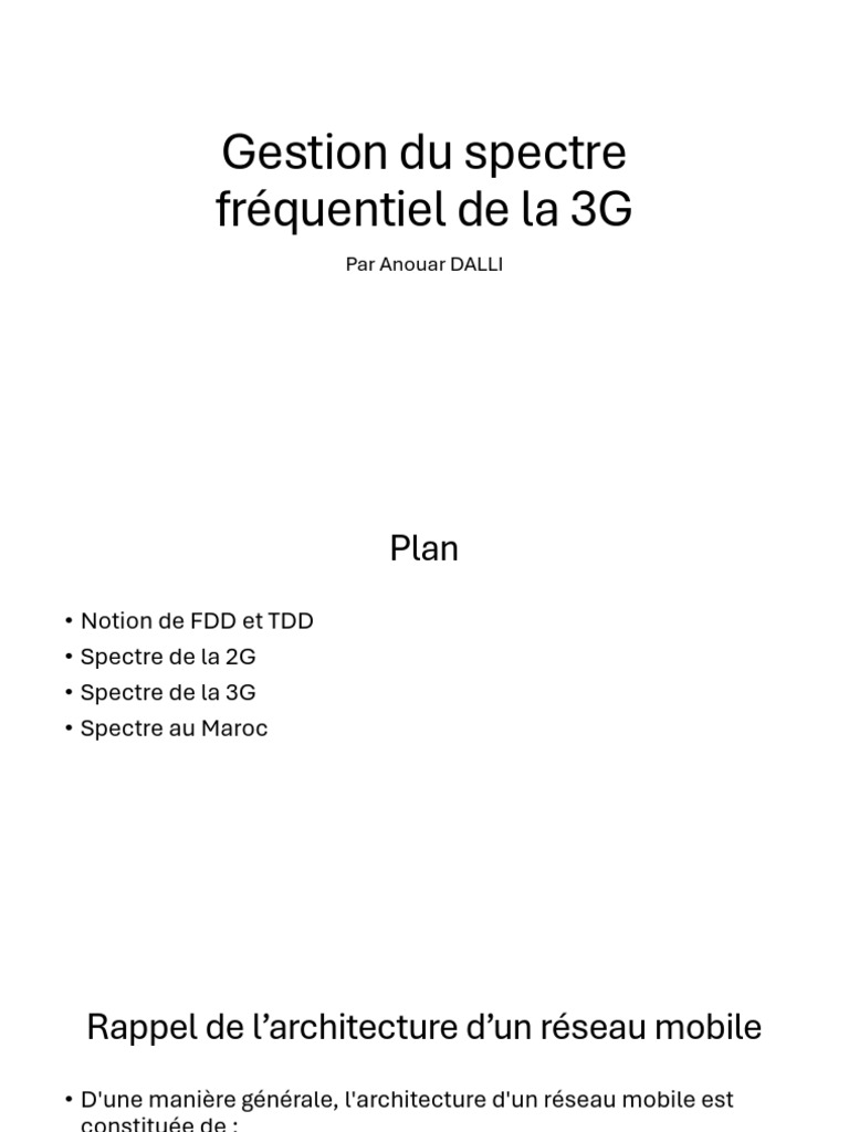 Gestion du spectre 3G au Maroc | PDF | 4G | GSM