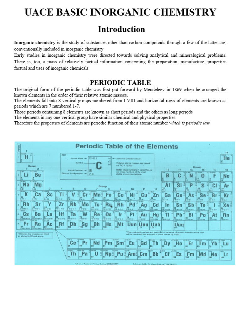 A'Level Inorganic Chemistry | PDF | Chemical Bond | Ion