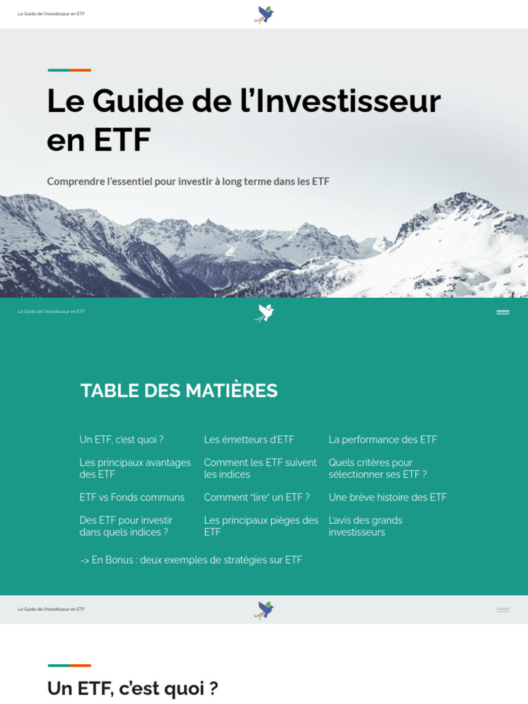 Guide Complet sur les ETF pour Investir | PDF | Fonds négocié en bourse ...