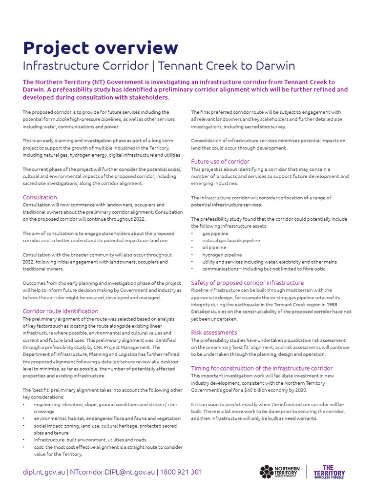 Tennant Creek to Darwin Corridor Study | PDF | Risk | Risk Assessment