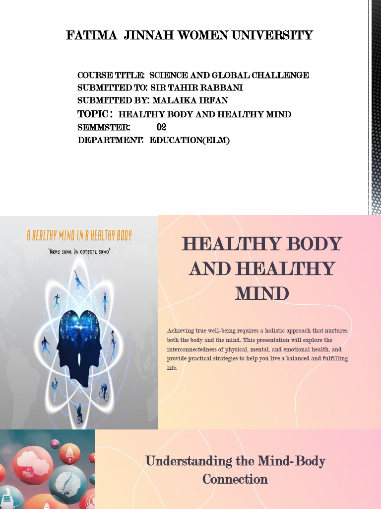 Healthy Body and Healthy Mind | Download Free PDF | Mind | Mental Health