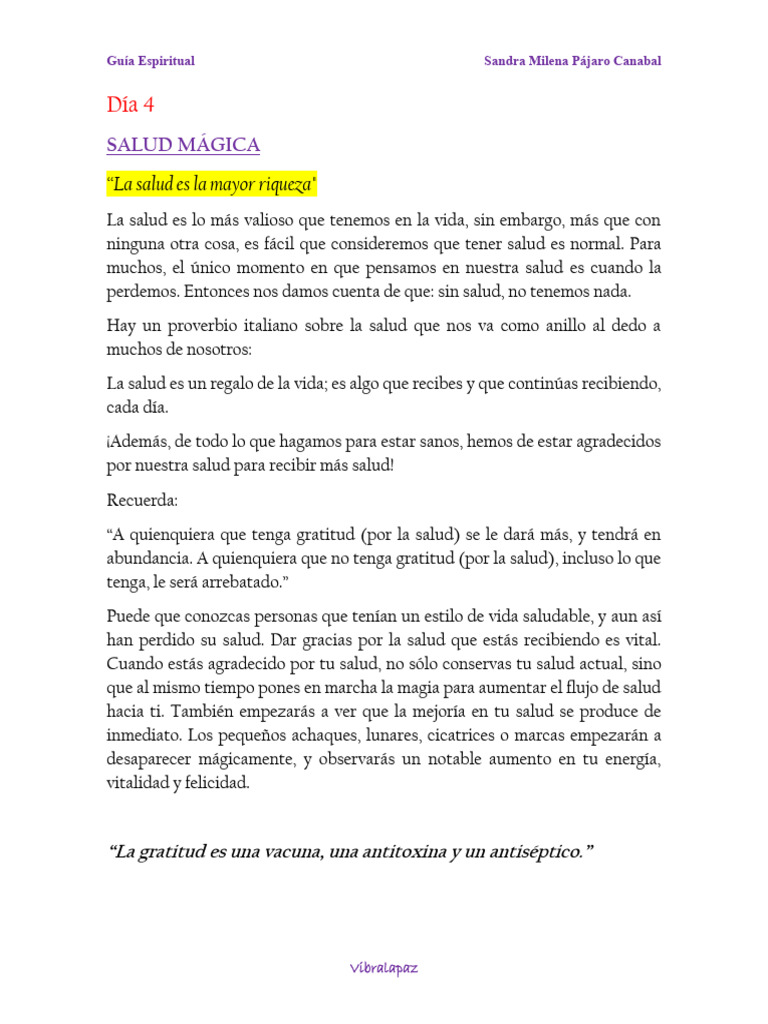 Salud Mágica: Agradecimiento y Bienestar | PDF | Gratitud