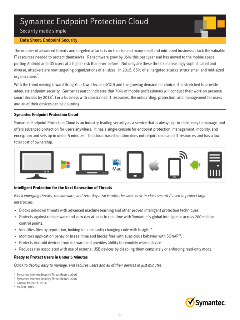Datasheet Symantec Endpoint Protection Cloud | PDF | Cloud Computing ...