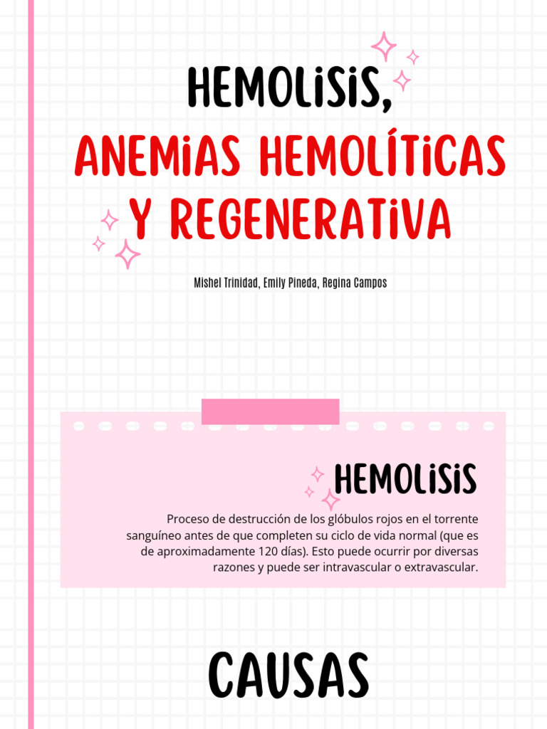 Anemias Hemolíticas: Causas y Diagnóstico | PDF | Anemia | Glóbulo rojo