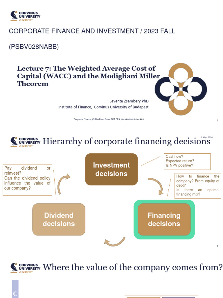 Lecture07 WACC | PDF | Cost Of Capital | Capital Structure