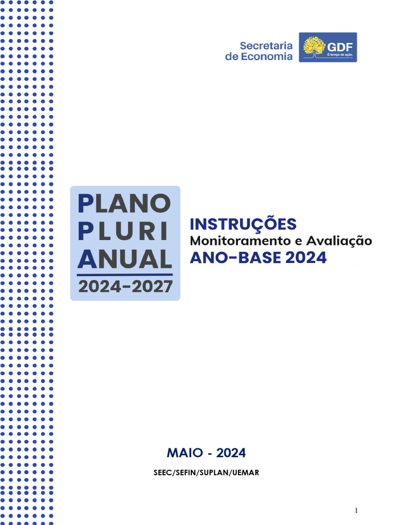 PPA 20242027 Instruções Monitoramento e Avaliação Ano base 2024