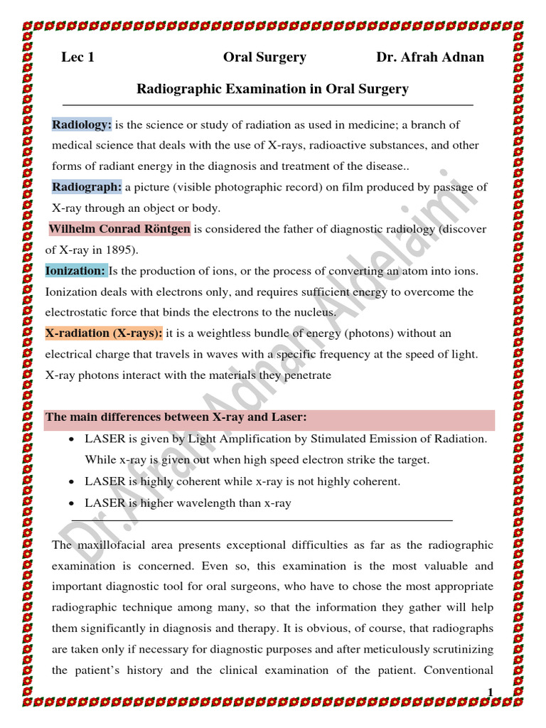 Radiographic Techniques in Oral Surgery | PDF | Dental Anatomy | Human ...