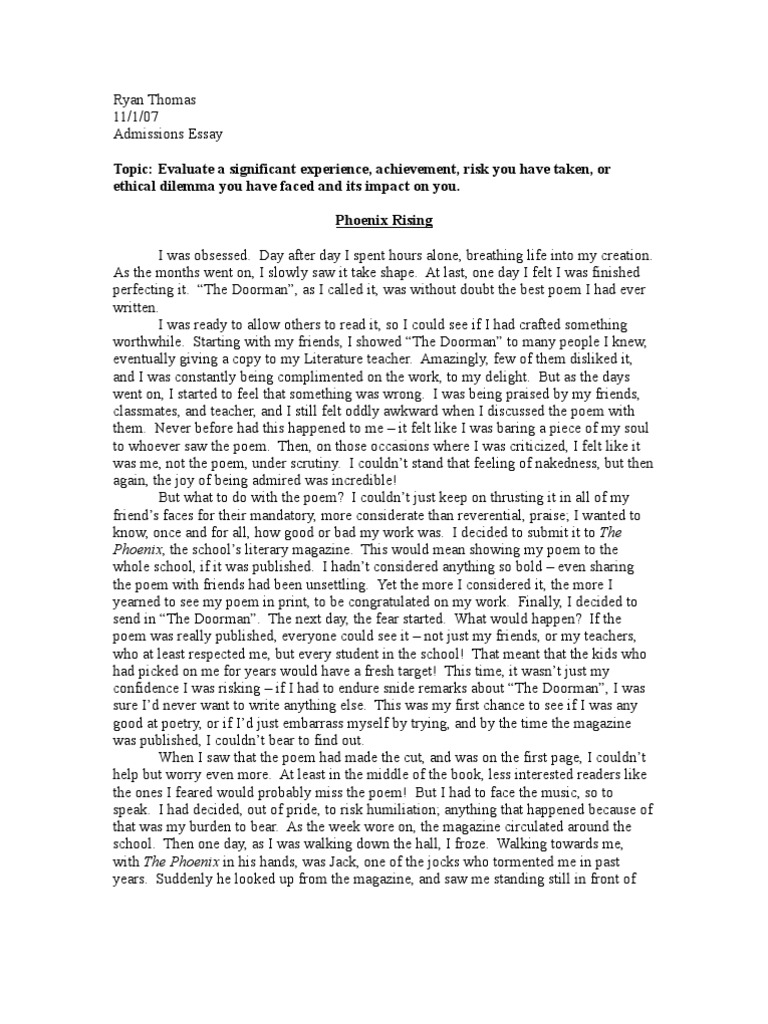 writing a good college entrance essay