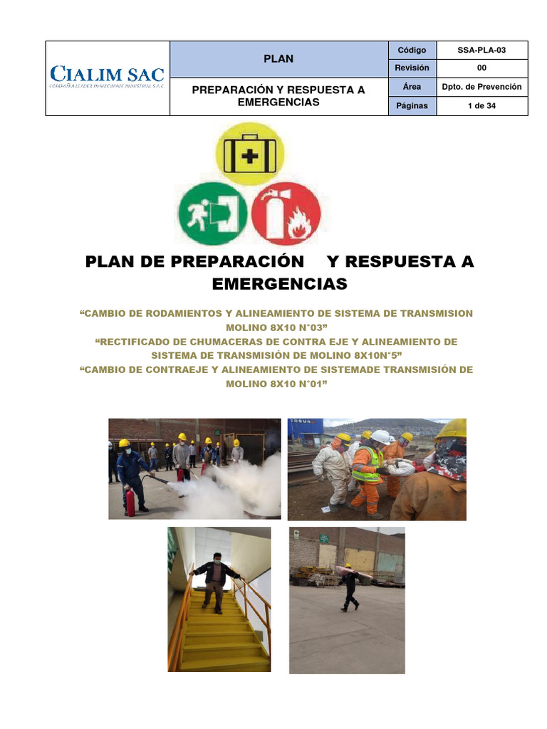 Plan de Respuesta A Emergencias | PDF | Riesgo | Seguridad y salud ...