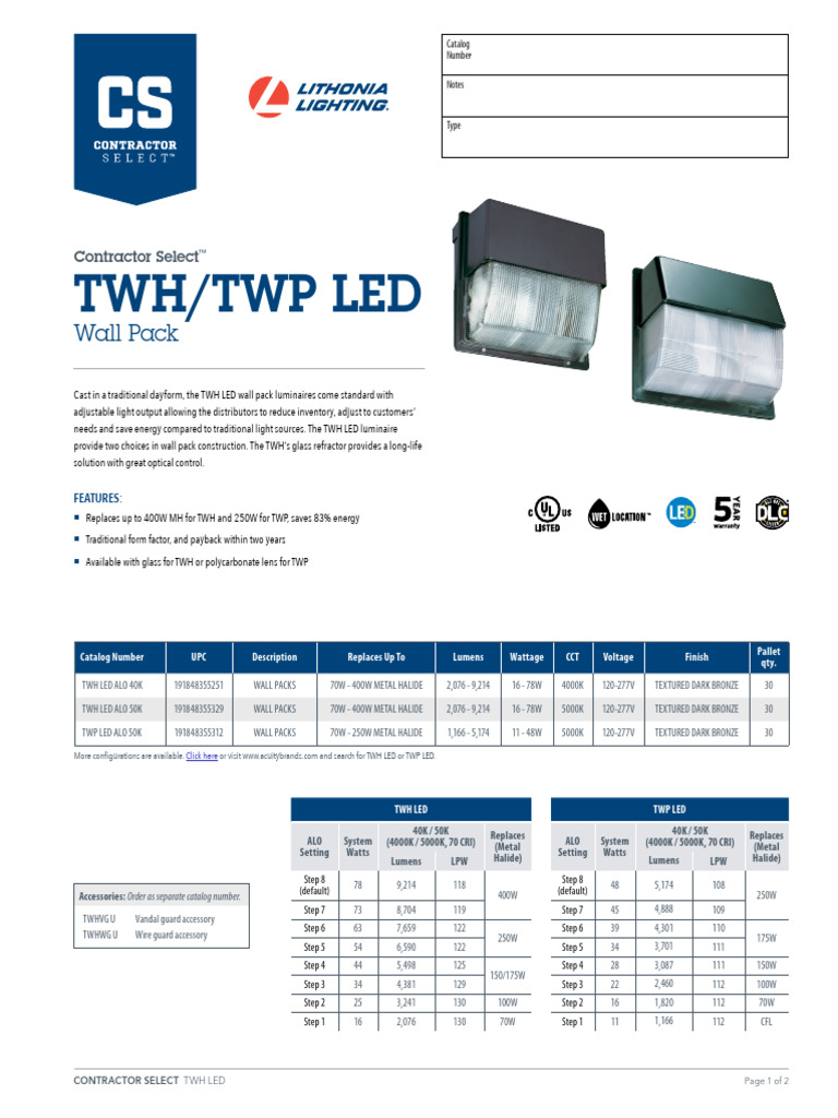 Contractor Select TWH TWP Led | PDF | Electrical Components ...