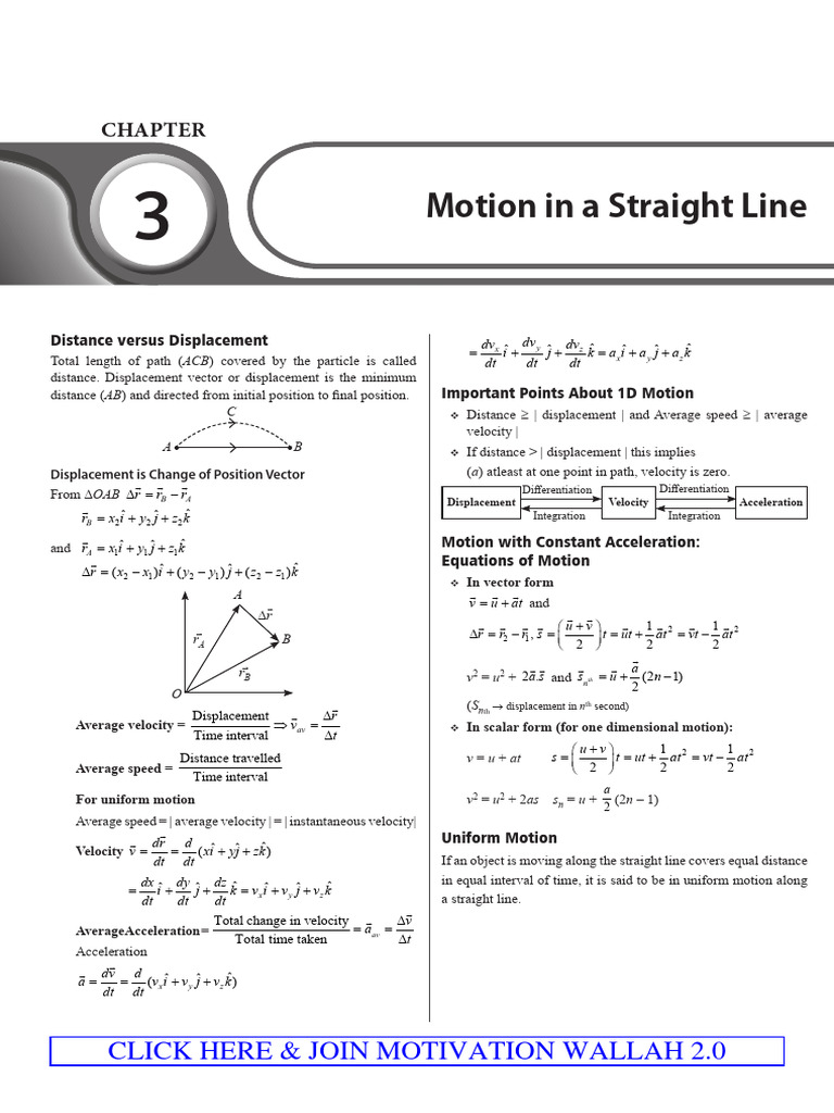 Motion in a Straight Line Overview | PDF | Acceleration | Velocity