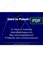 Introduction to Patent Law - A Presentation at NLSIU by Dr. Kalyan