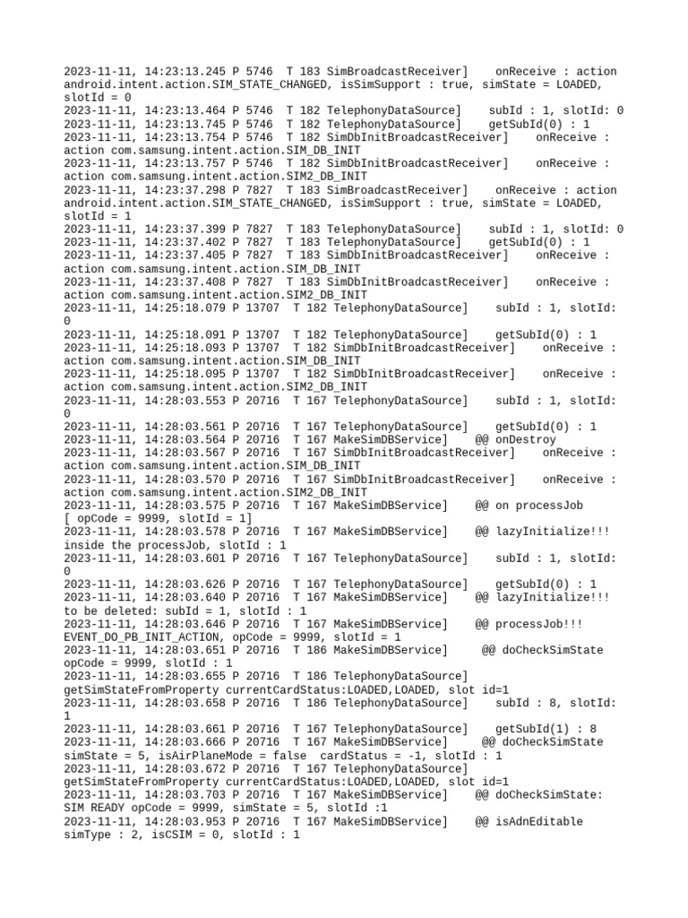 SIM State Change Log 2023 | PDF | Business | Computers
