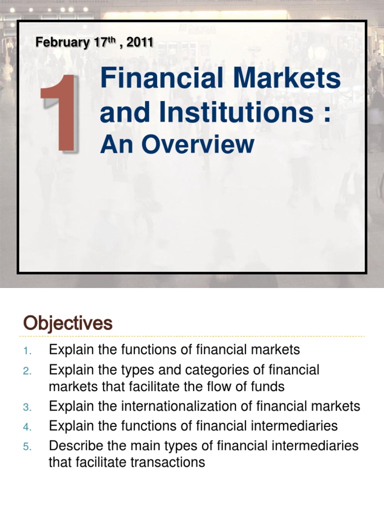 1 Overview of Financial Markets | PDF | Financial Markets | Securities ...