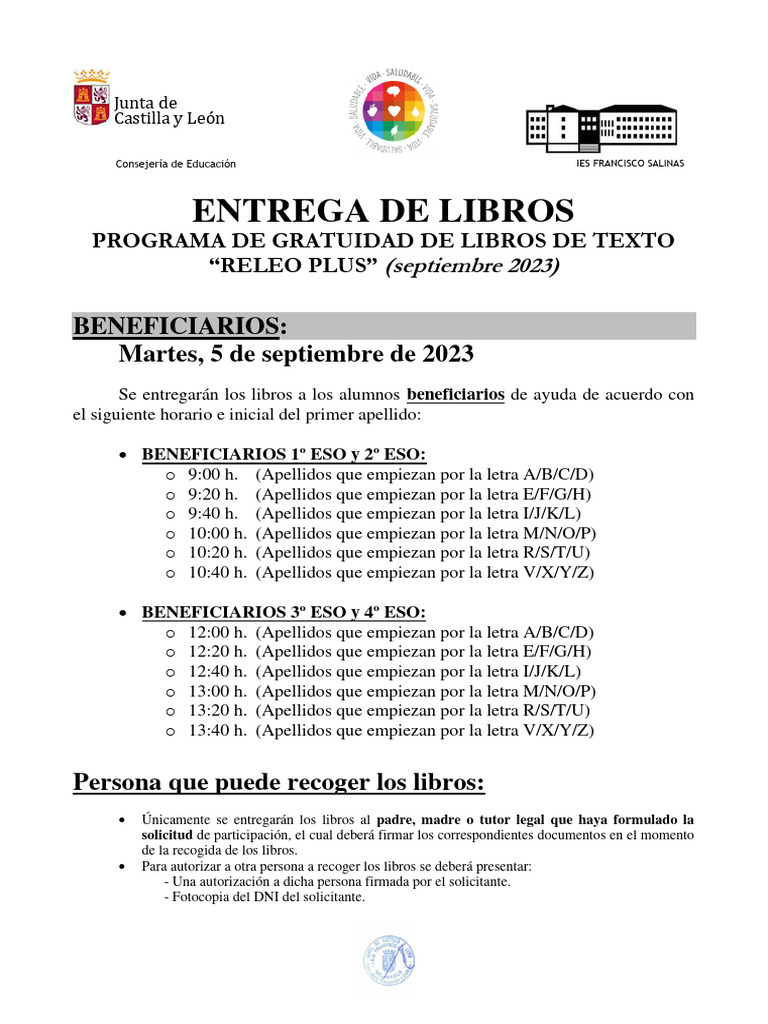 Entrega de Libros Releo Plus 2023 | PDF