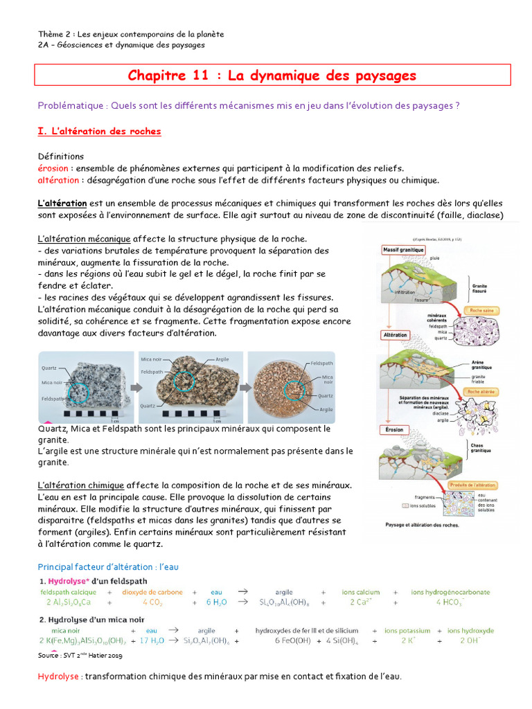 Mécanismes de l'évolution des paysages | PDF | Granit | Érosion