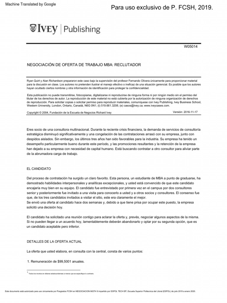 Job Offer - Recruiter | PDF | Salario | Business