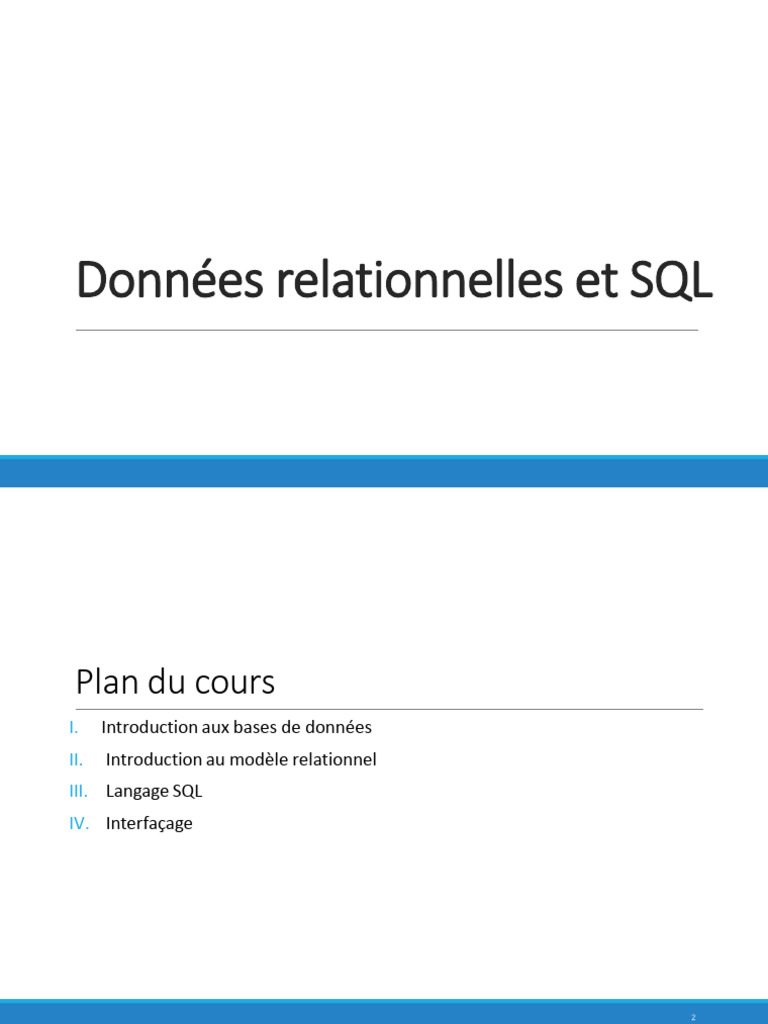 Introduction aux bases de données SQL | PDF | Bases de données | Modèle ...