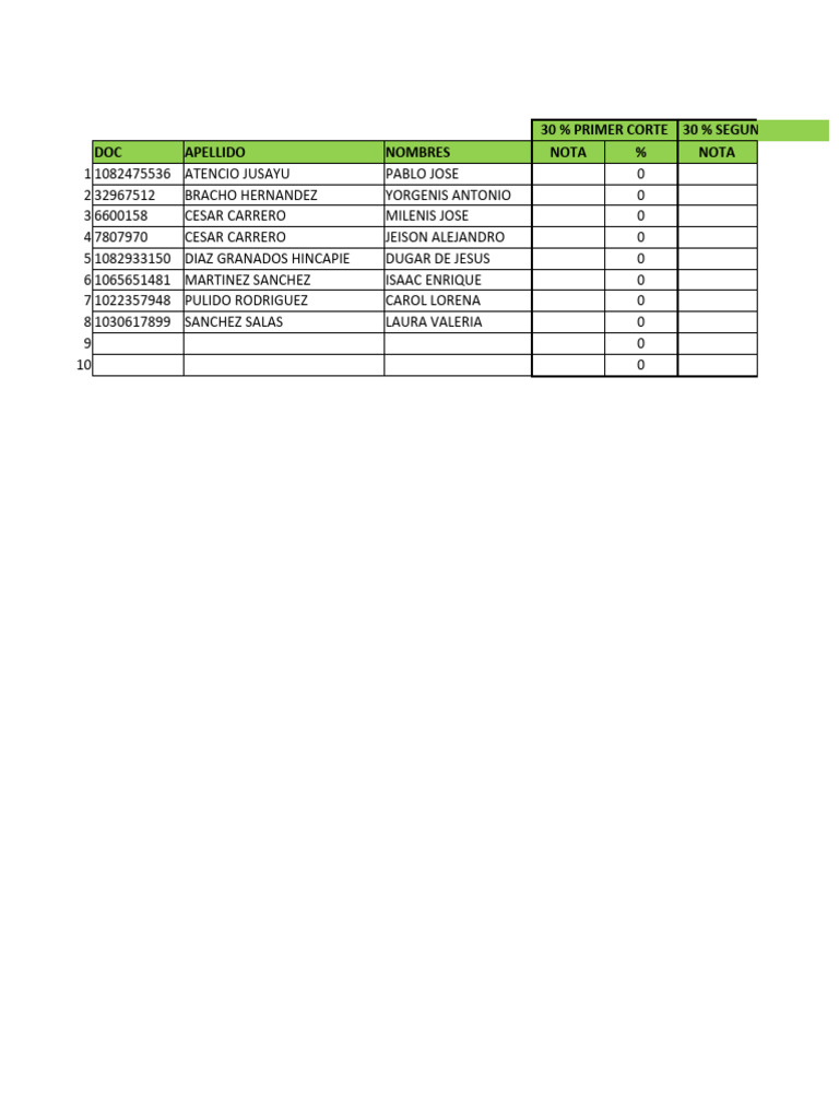 Resultados de Notas Estudiantiles | PDF