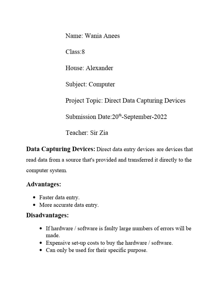 Overview of Direct Data Capturing Devices | PDF | Radio Frequency ...