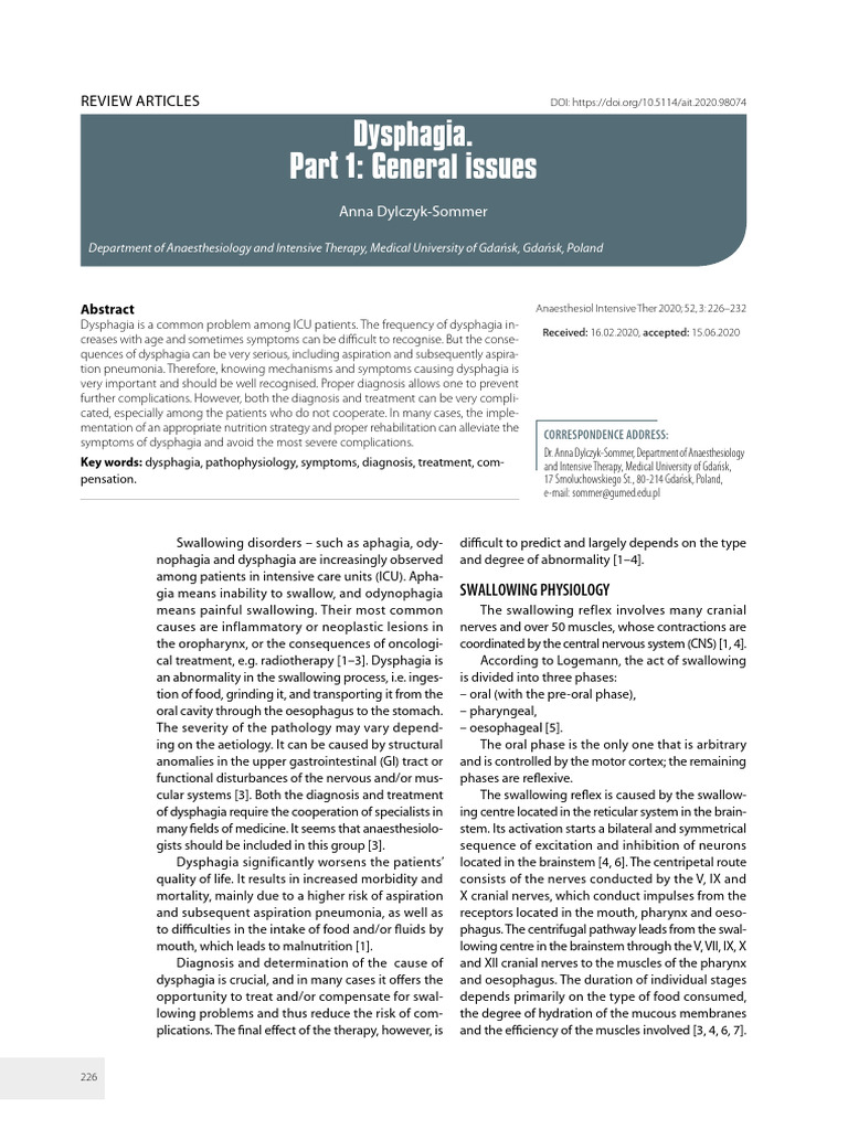 Understanding Dysphagia in ICU Patients | PDF | Clinical Medicine ...