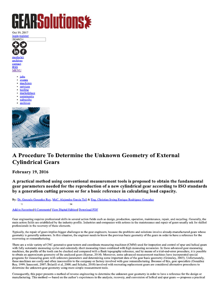 A Procedure To Determine The Unknown Ge Ndrical Gears Pdf