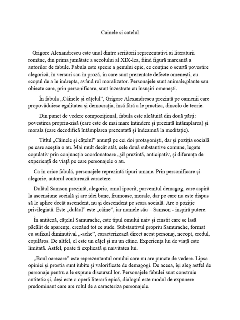 Cainele Si Catelul Def | PDF