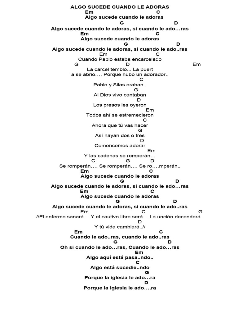 Algo Sucede al Adorar: Letra y Acordes | PDF