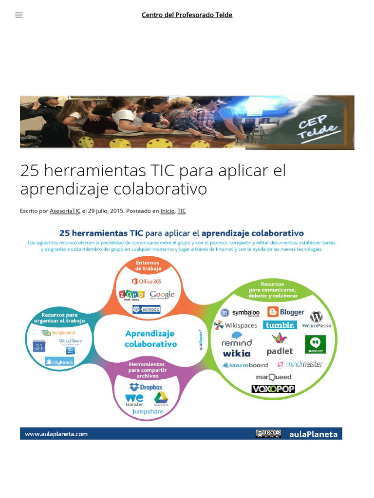 25 Herramientas TIC para Aplicar El Aprendizaje Colaborativo CEP Telde ...
