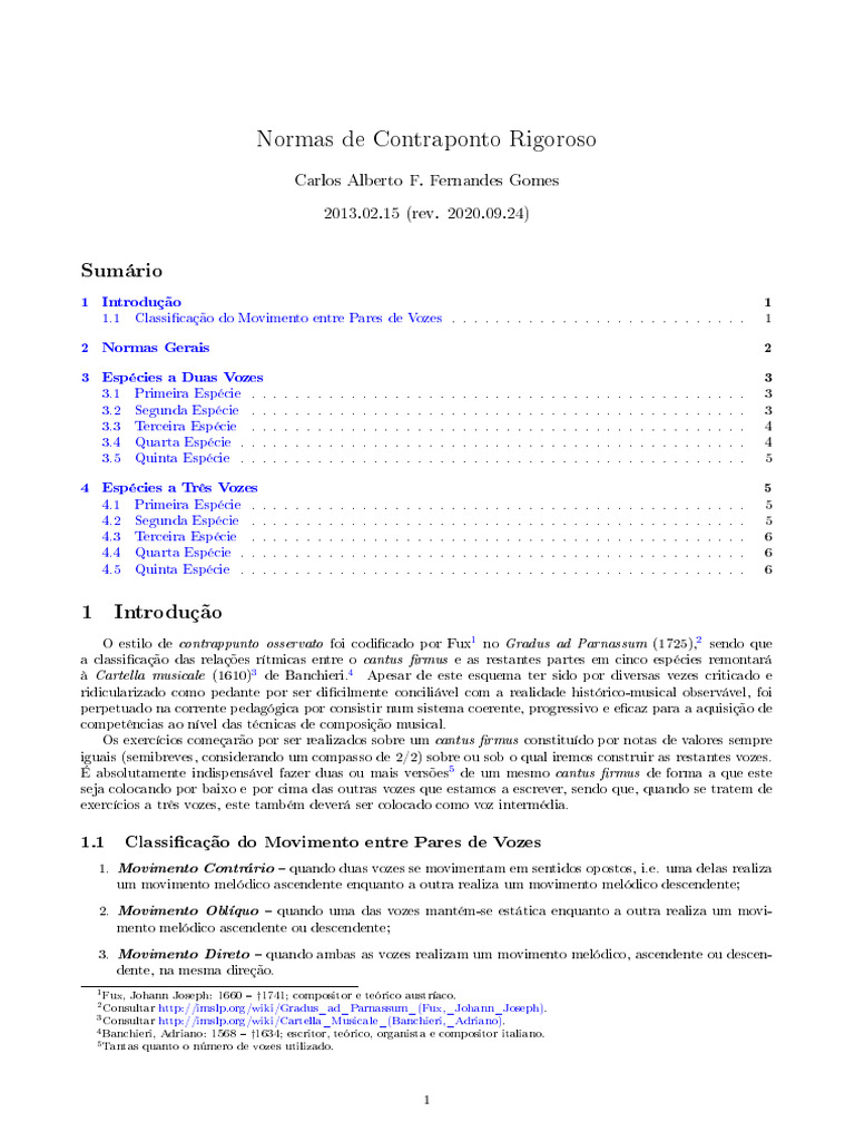 Normas de Contraponto Rigoroso | PDF | Acorde (música) | Clave