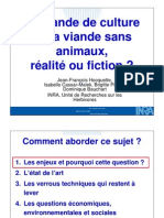 La viande de culture ou la viande sans animaux, réalité ou fiction?