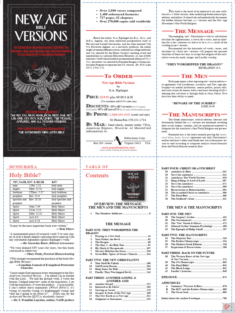 New Age Bible Versions Tract Courtesy of AV Publications PDF