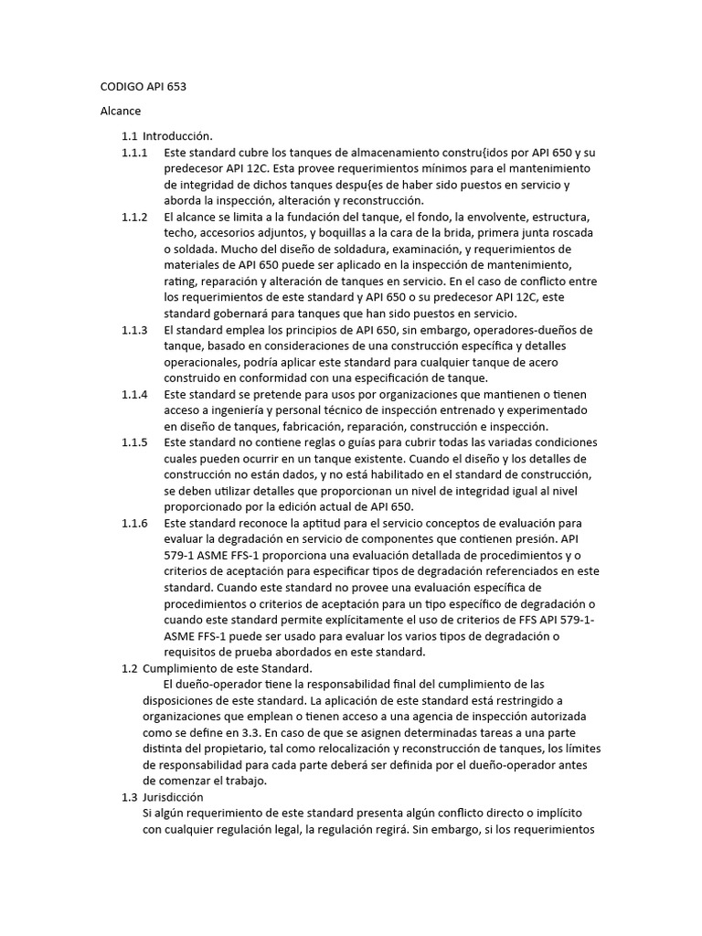 Codigo Api 653 | PDF | Corrosión | Tanques
