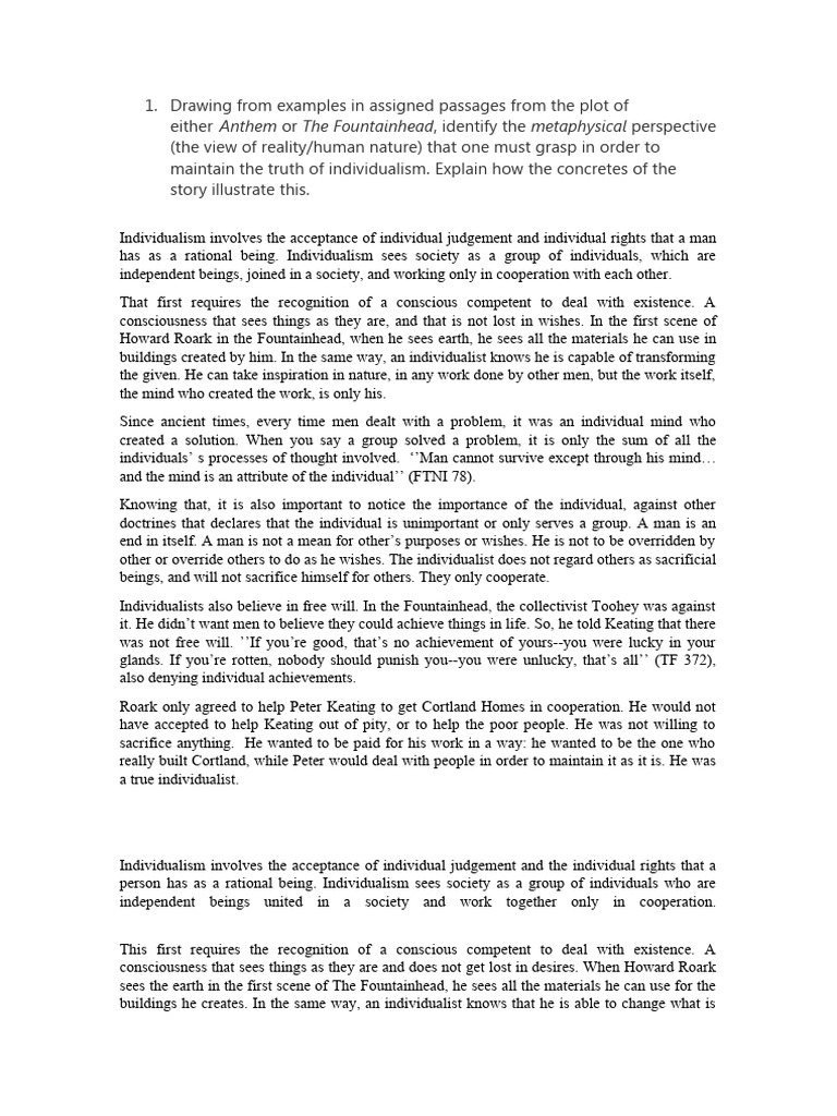 Drawing From Examples in Assigned Passages From The Plot of Either ...