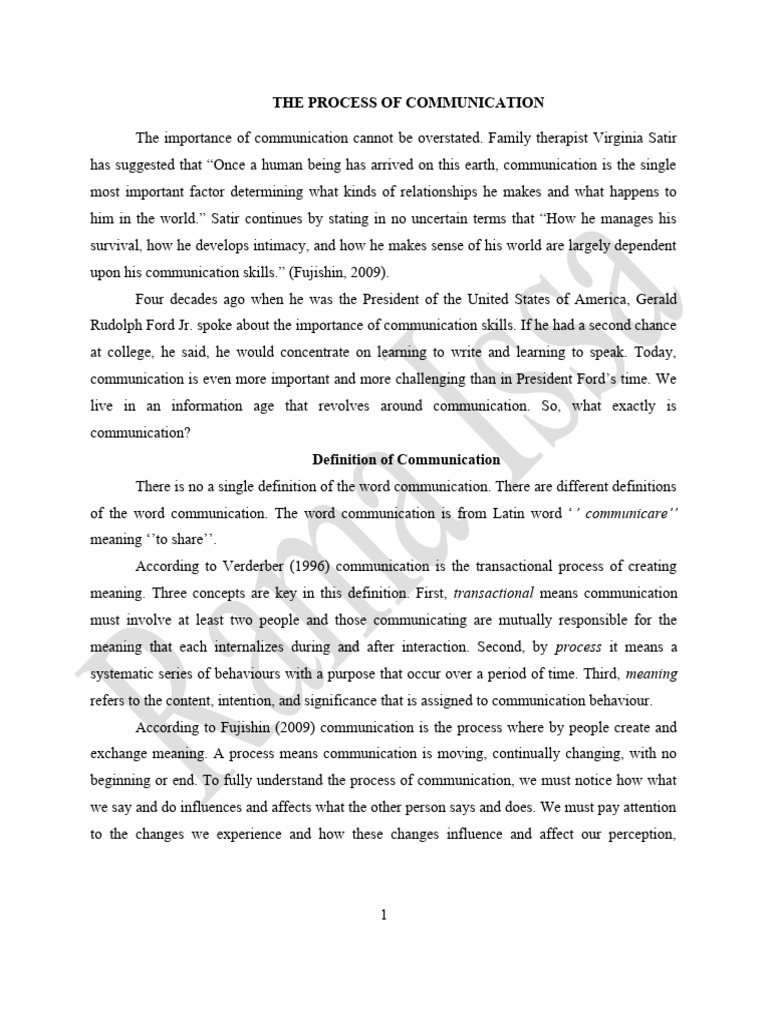 The Concept of Communication - Topic 1 | PDF | Communication ...
