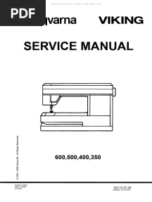 Husqvarna/Viking 350 Sewing Machine Service Manual