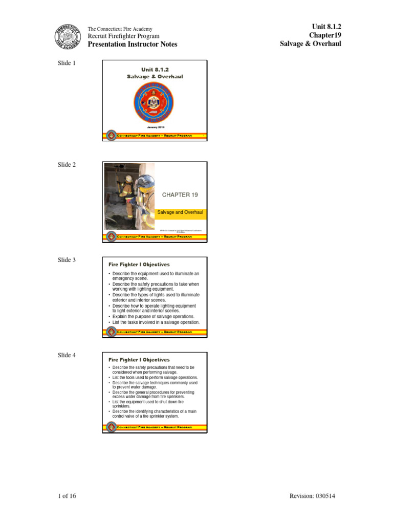 Salvage and Overhaul in Firefighting | PDF | Firefighter | Fire ...
