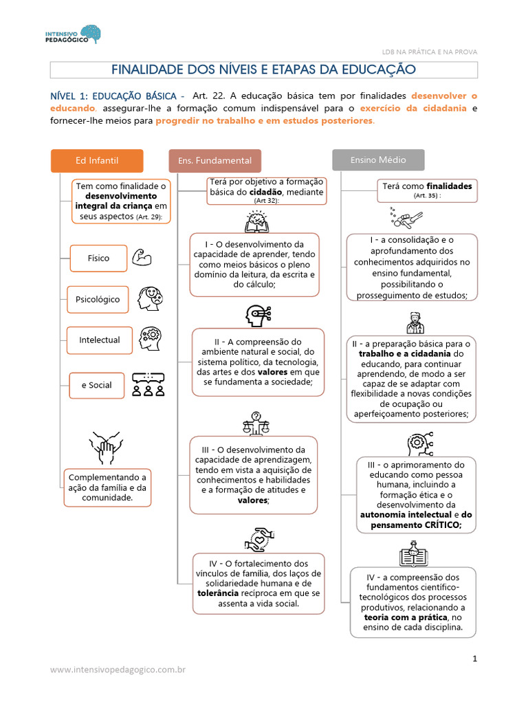 Finalidade-dos-níveis-e-etapas-da-Educação | PDF | Science | Conhecimento