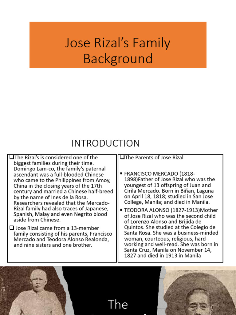 Jose Rizal's Family Background Overview | PDF | Philippines