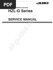 Juki HZL-G Series Sewing Machine Service Manual