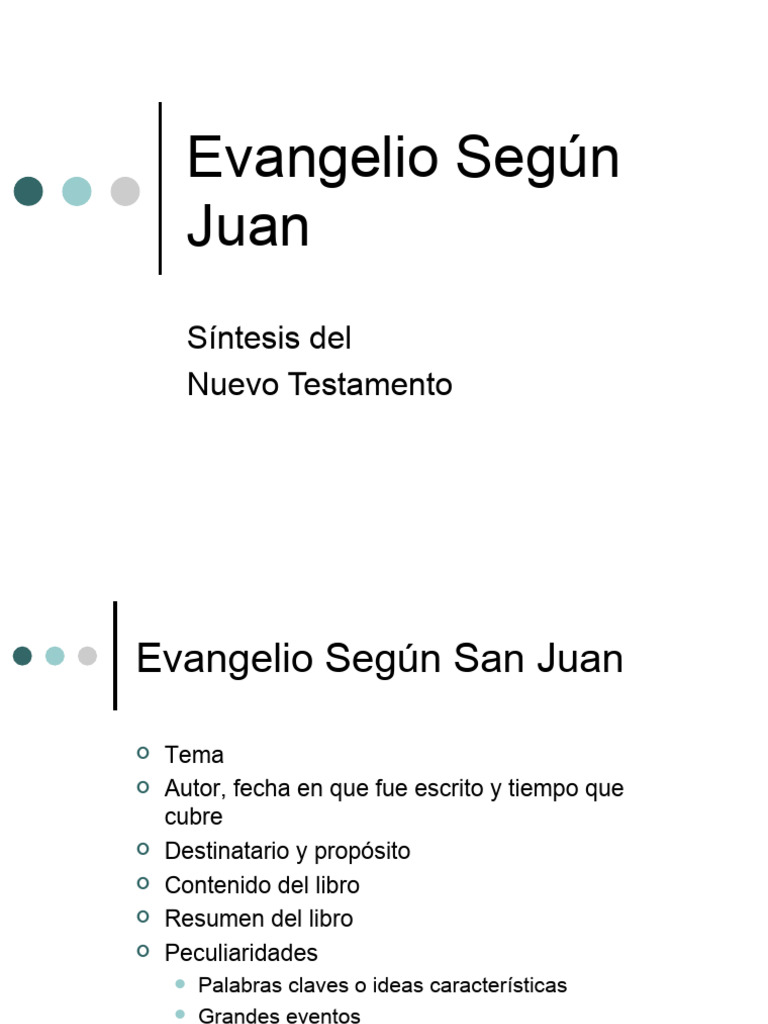 Resumen del Evangelio de Juan | PDF | Juan el apóstol | Jesús