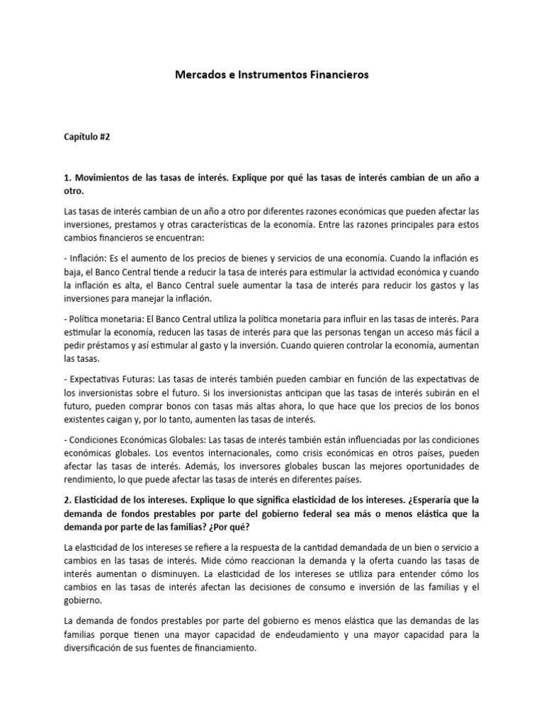 Cambios en Tasas de Interés y su Impacto | PDF | La política monetaria ...