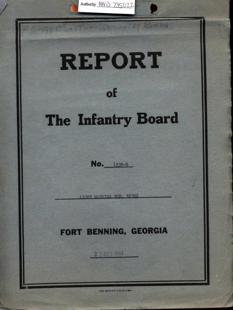 Report 1538-B T23E2 Light Machine Gun | PDF | Ballistics | Firearm ...