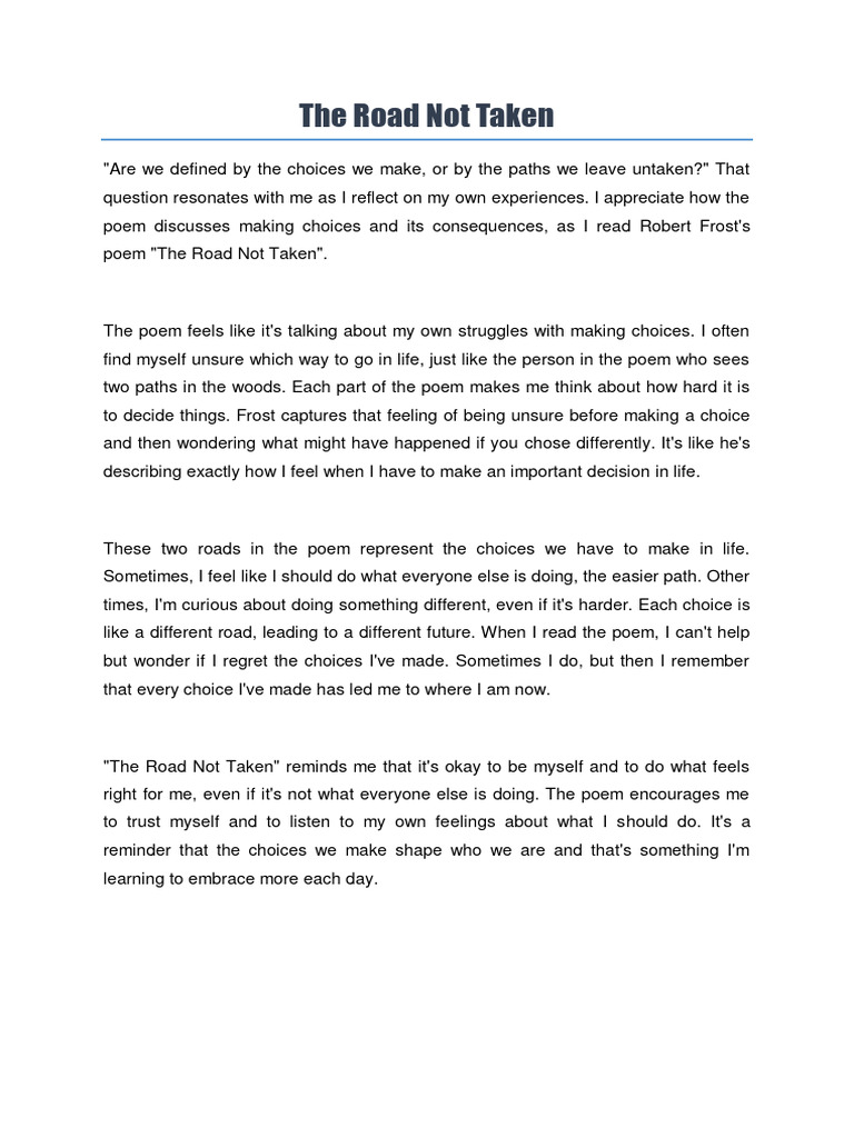 The Road Not Taken | PDF