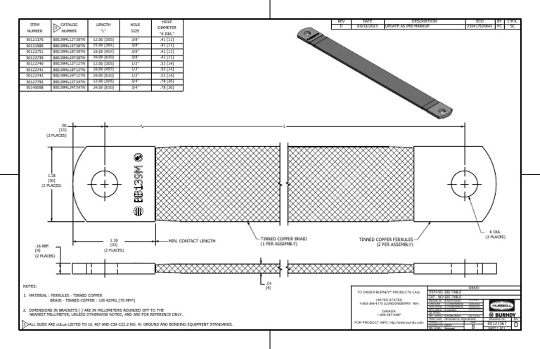 Burndy BD12 Mechanical Grounding Specs | PDF