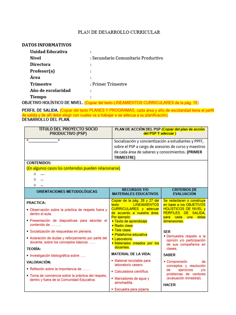 MODELO PDC 2024 | PDF | Laboratorios | Evaluación