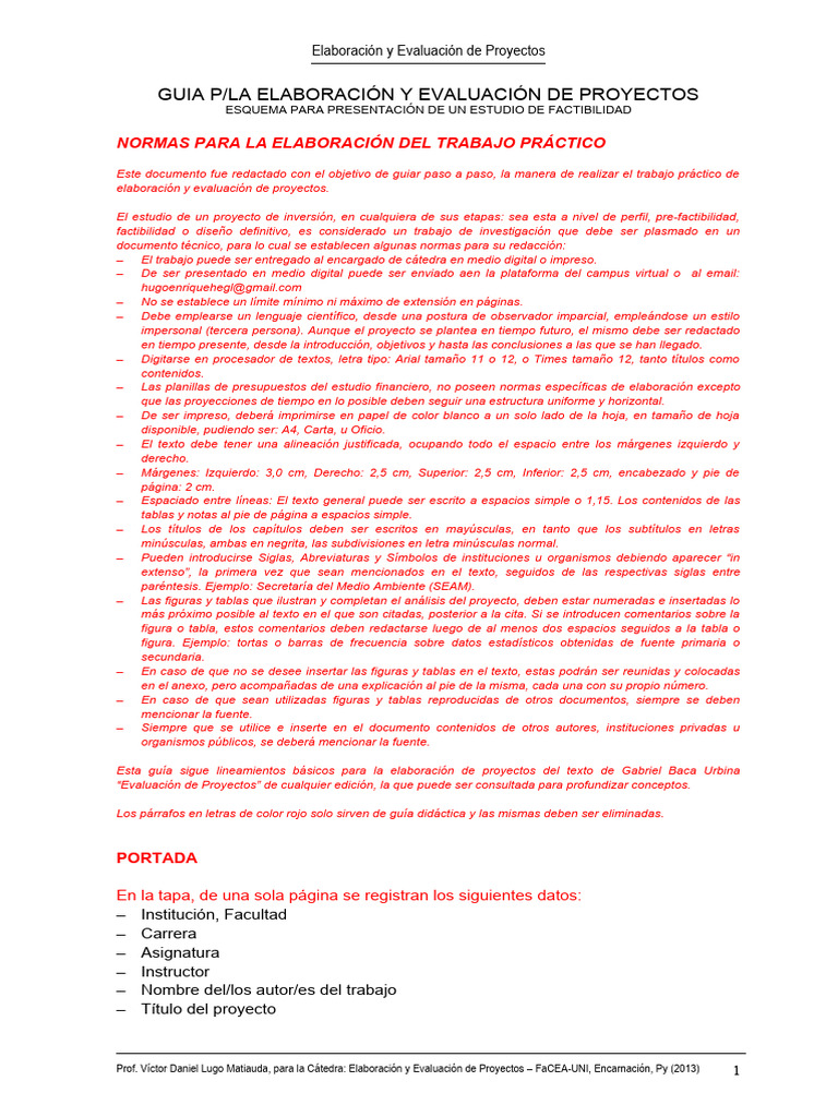 Guia de TP Elaboración de Proyectos | PDF | Presupuesto | Mercado ...