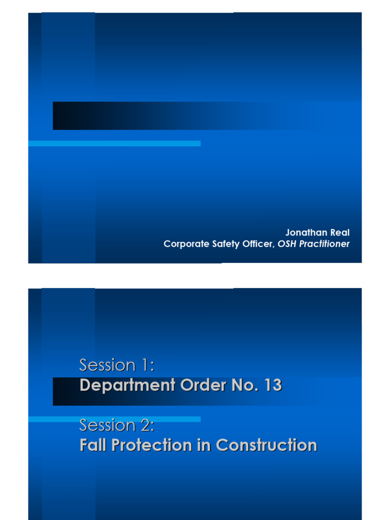 Construction Safety Guidelines DO 13 | PDF | Occupational Safety And ...
